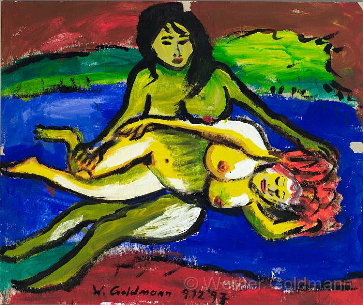 Zwei Frauen (Dispersionsfarben).jpg - Zwei Frauen / Two woman (Dispersionsfarben)